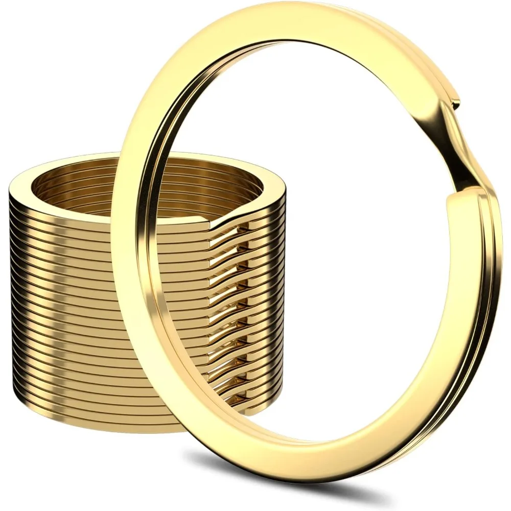 

12 шт. металлические плоские брелоки, круглые разделенные брелки толщиной 1 дюйм для автомобиля, офиса, дома, DIY брелки