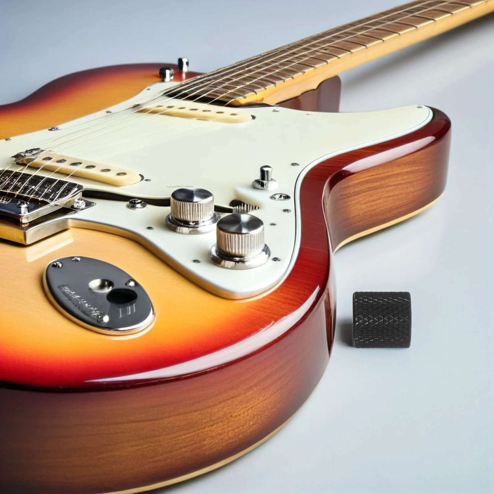 

5Pcs Electric Guitar Bass Metal Volume Tone Control Knobs Flat Top Replacement Guitar Potentiometer Caps Knob Cap