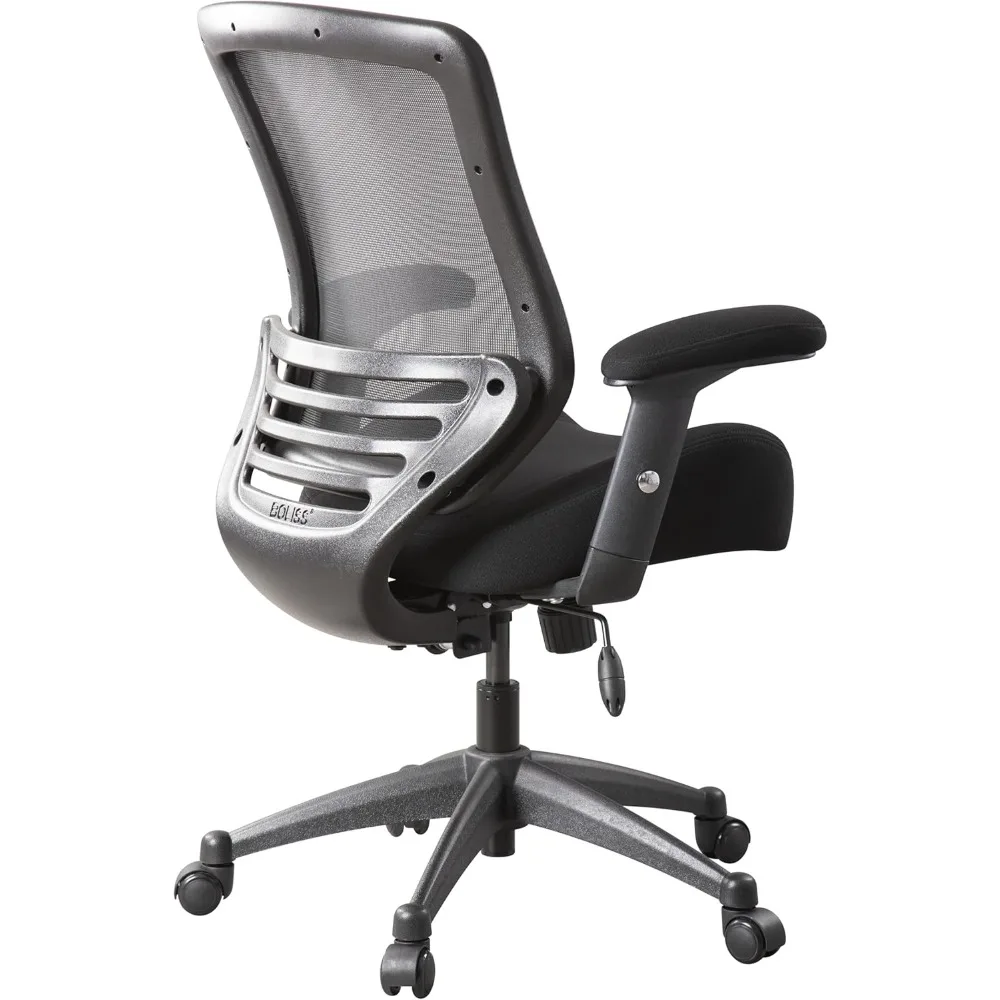 

400 фунтов сетчатый эргономичный супермягкий широкий стул для офисного компьютерного стола с регулируемыми подлокотниками (черный)