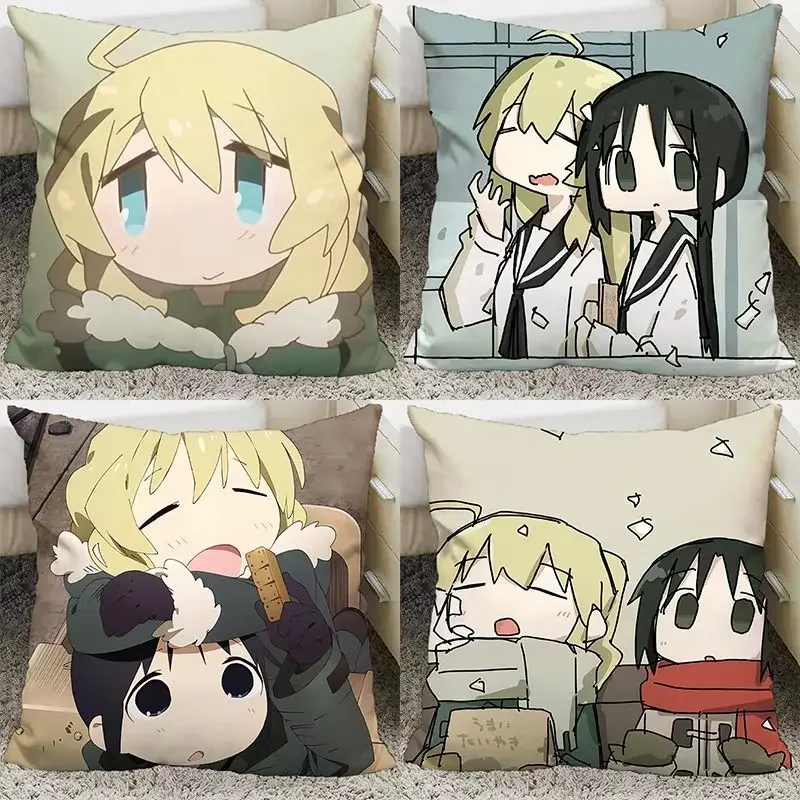 Girls' Last Tour, Shoujo Shuumatsu Ryokou, Pillow and Pillowcase Double Sided Pattern Throw Pillows 40x40cm