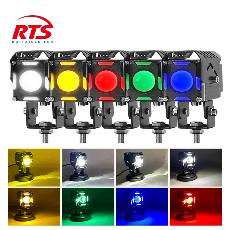 

30W Motorcycle LED Spotlight Fog Light High Power Green Red Blue Demon Eye projector Lens Lamp Hi-Lo beam Auxiliary Headlight