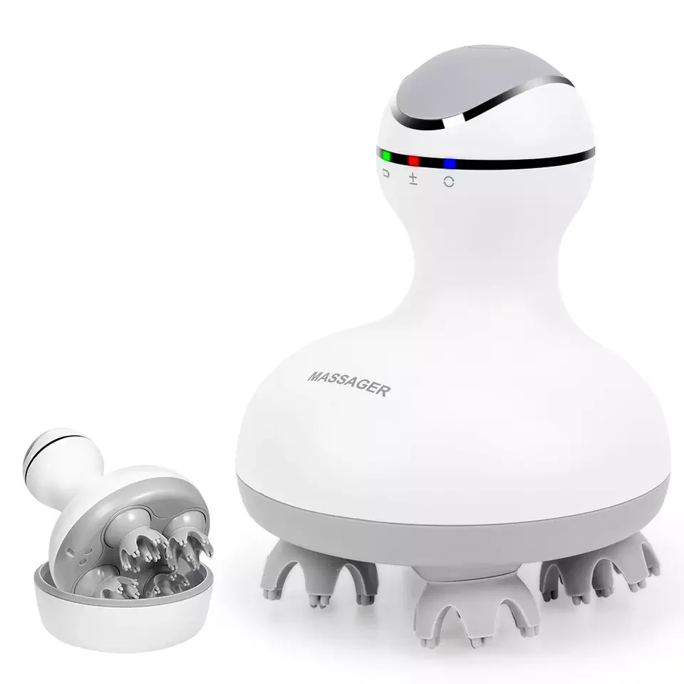 

Vibrating Head Massager, Silicone Waterproof Scalp Massager Brush, Wireless USB Premium Hair Shampoo Brush for Home and Travel