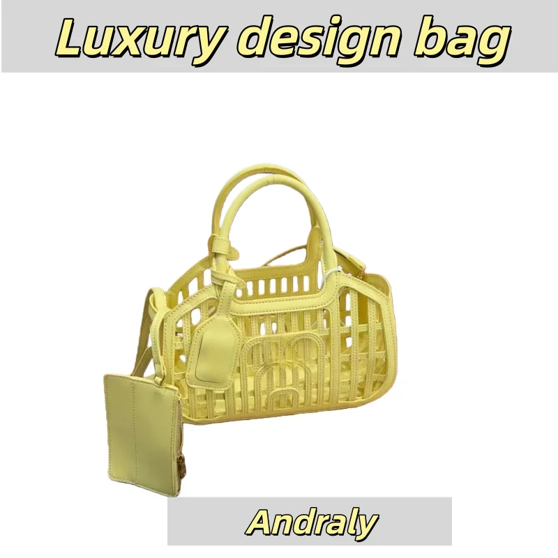 

2025 new niche design woven hollow basket bags fashion Joker commuter shoulder women handbags