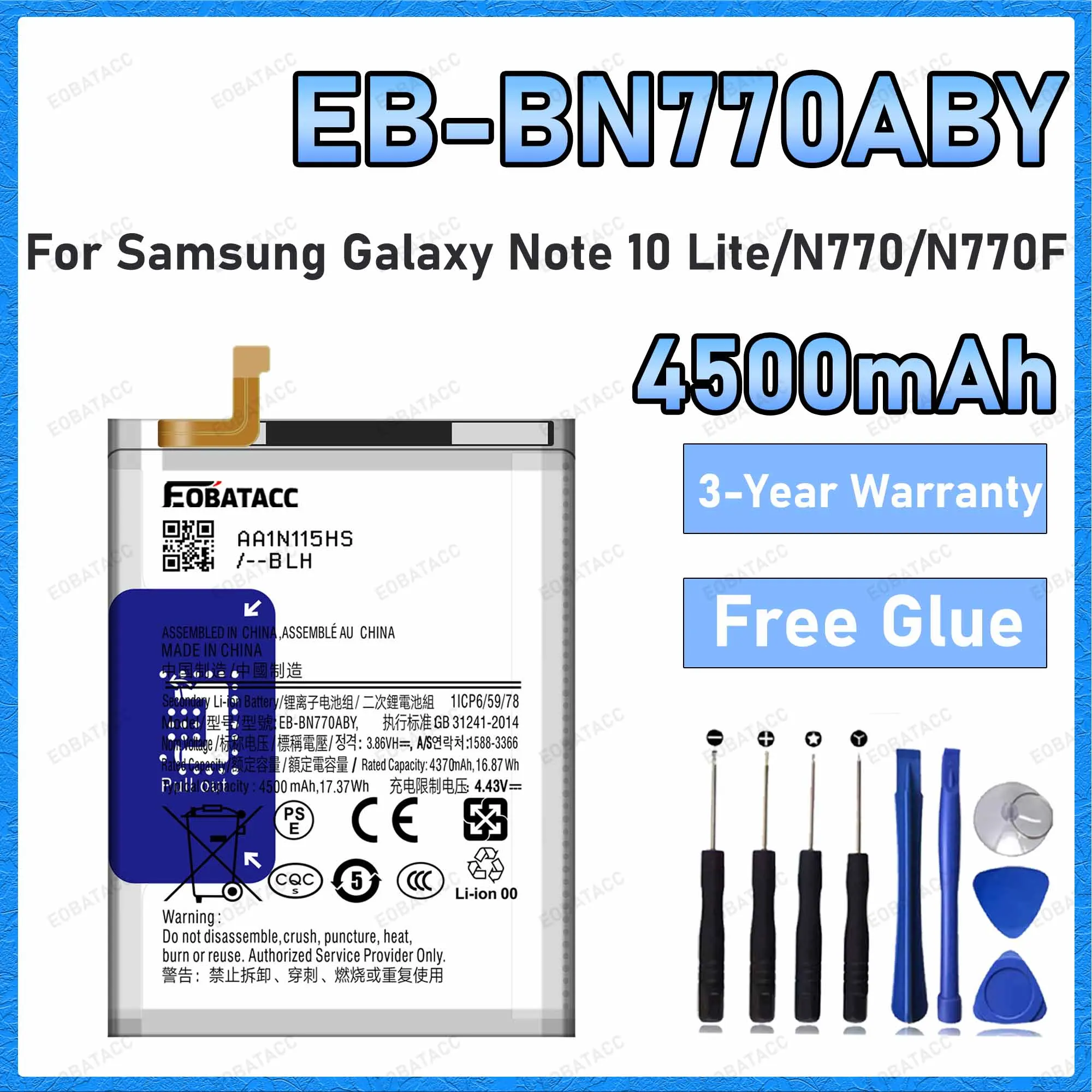 EB-BN770ABY 4500mAh Battery For Samsung Galaxy Note 10 Lite/N770/N770F Batteries New High Quanlity+Free Tools