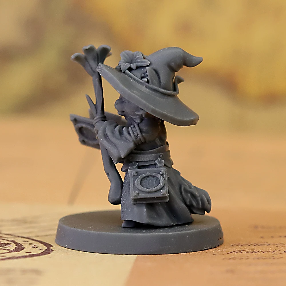 Cat Mage Unpainted Resin Miniature Tabletop RPG Wargaming Board Game Figurine