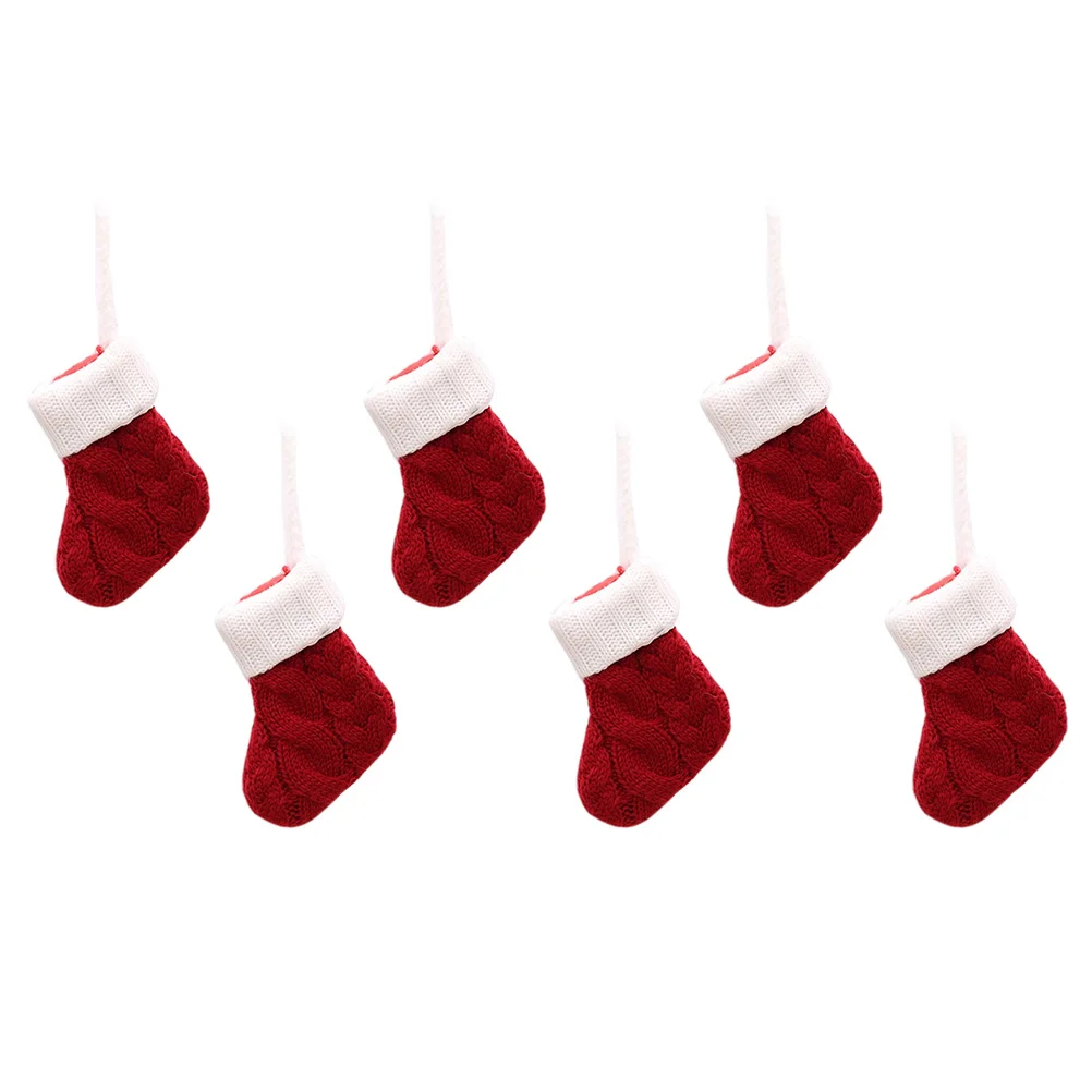 

6pcs Christmas Cutlery Covers Red Stocking Fork Covers Tableware Bags Holiday Party Supplies Festive Tableware Holders Xmas