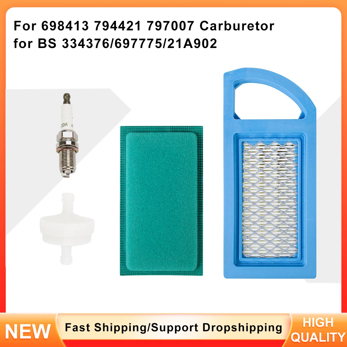 

Carburetor & Air Filter Combo Kit for Briggs & Stratton - Replaces 698413 794421 799727 (Carb) / 334376 697775 21A902 (Filter)
