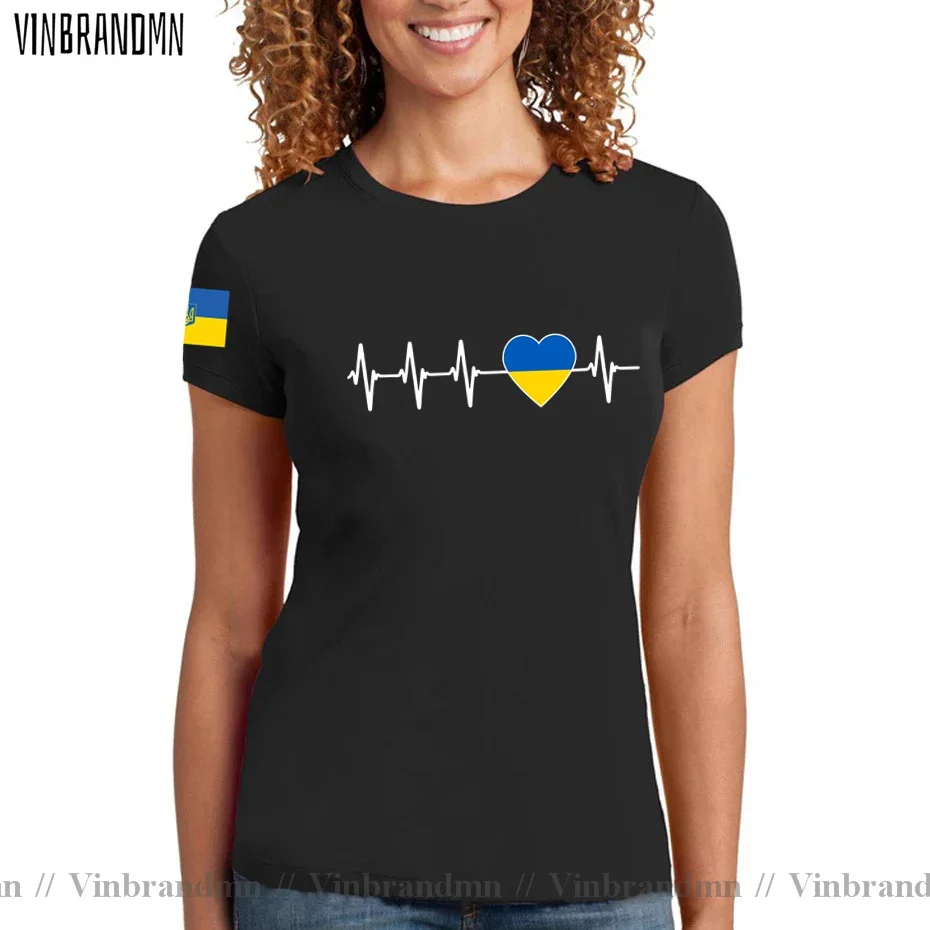 I Love Ukraine Country Flag Heart Family T-Shirt Ukrainian Heartbeat T shirts Country Sporting UKR Ukrayina Tshirts Camisa mujer