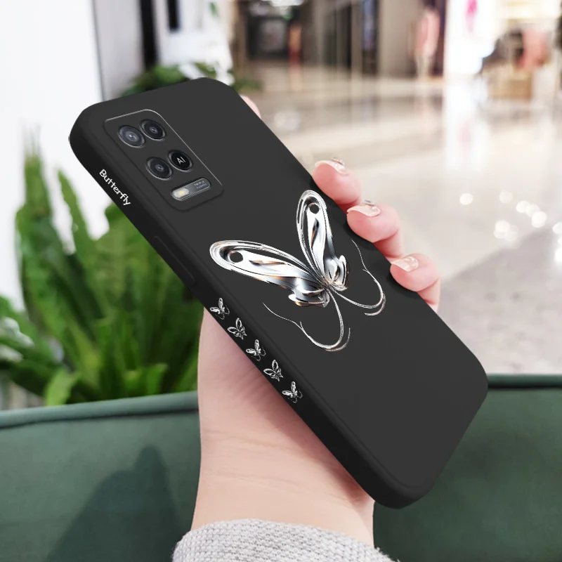 Metal Butterfly Phone Case For OPPO A54 A74 A57 A77 A78 A96 A76 A95 A94 A83 A53 A72 A52 A9 A5 A12 A31 2020 S 4G 5G Cover