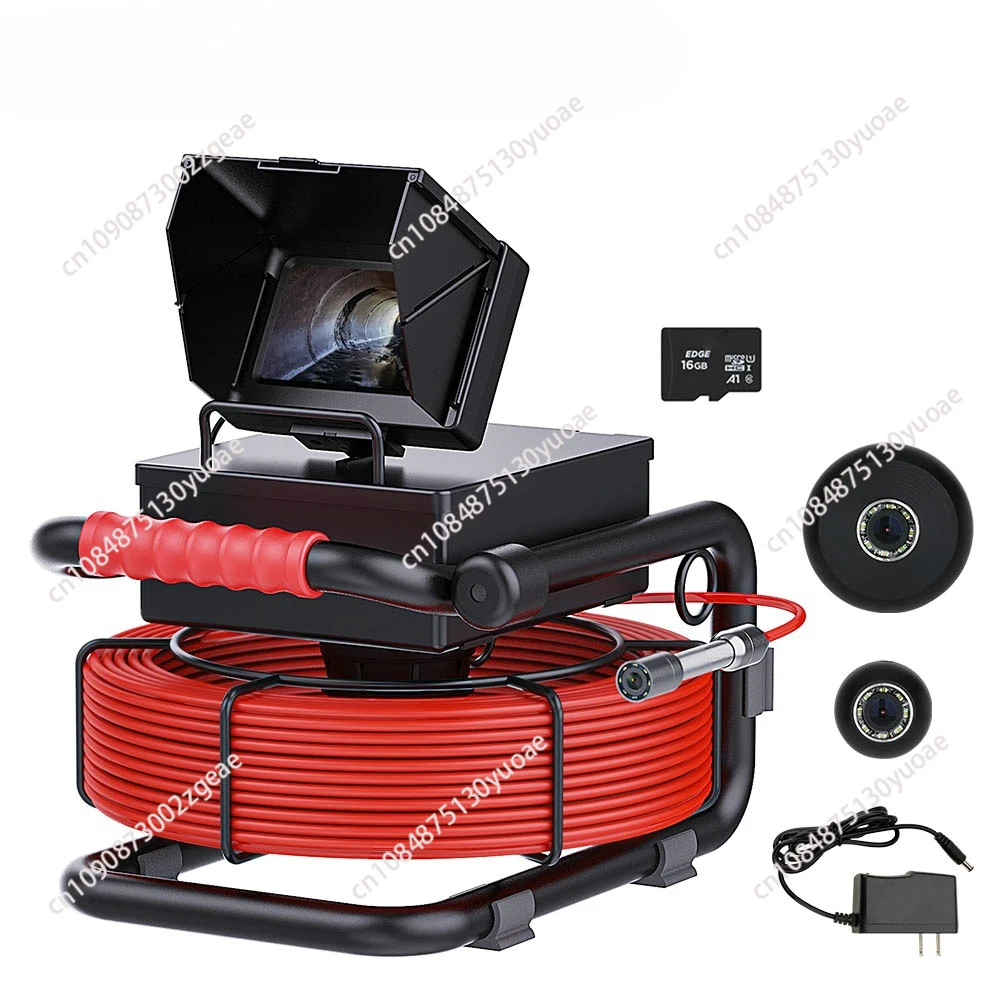 Sewer Pipe Inspection Camera, 16GB Card, DVR, IP68, Drain 17mm, 22mm, 1200TVL, Industrial Endoscope