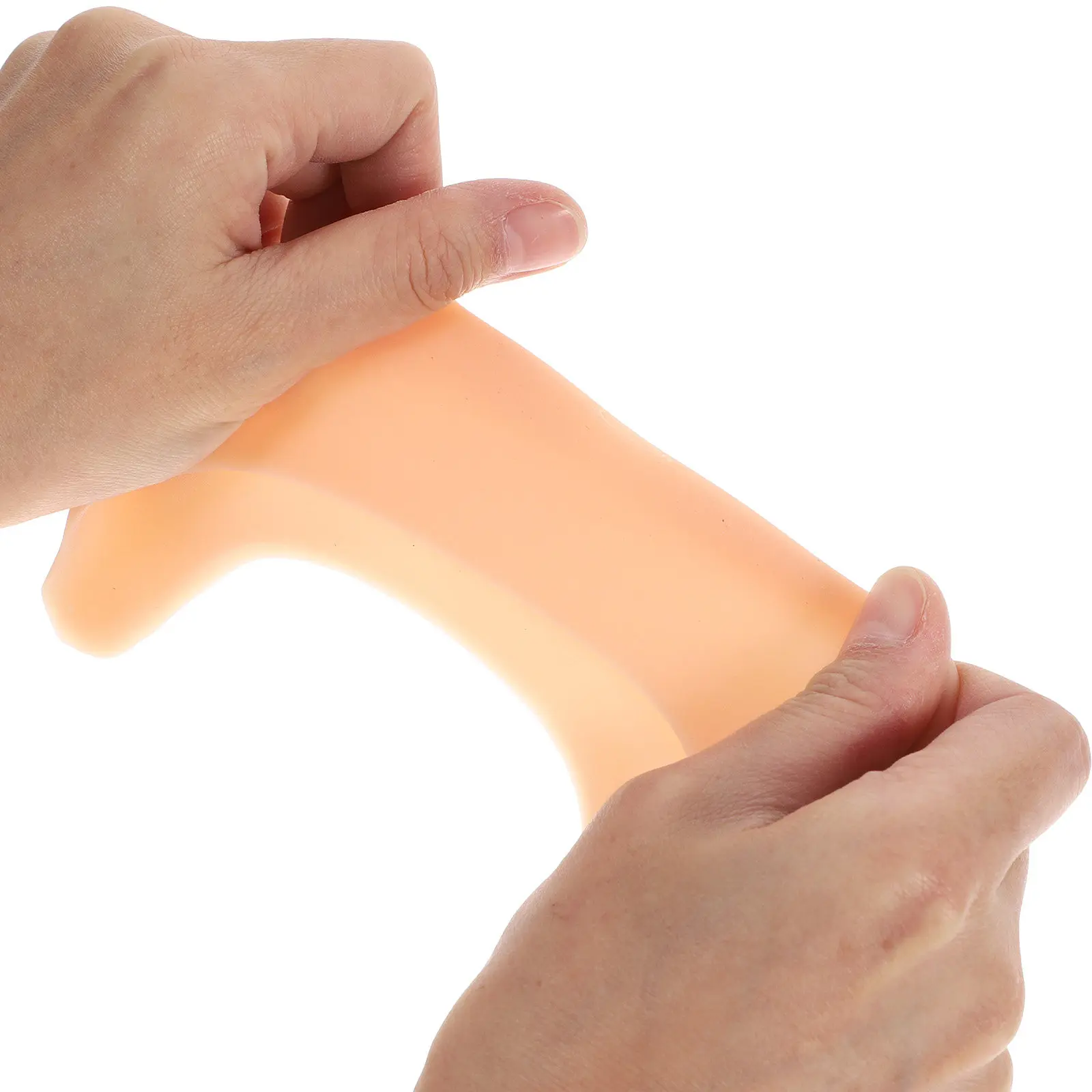 Un par de protectores de silicona color nude para punteras de zapatillas de ballet, diseñados para proteger la mitad delantera de la suela y los dedos, alivian el estrés y el dolor, y brindan comodidad para los dedos.