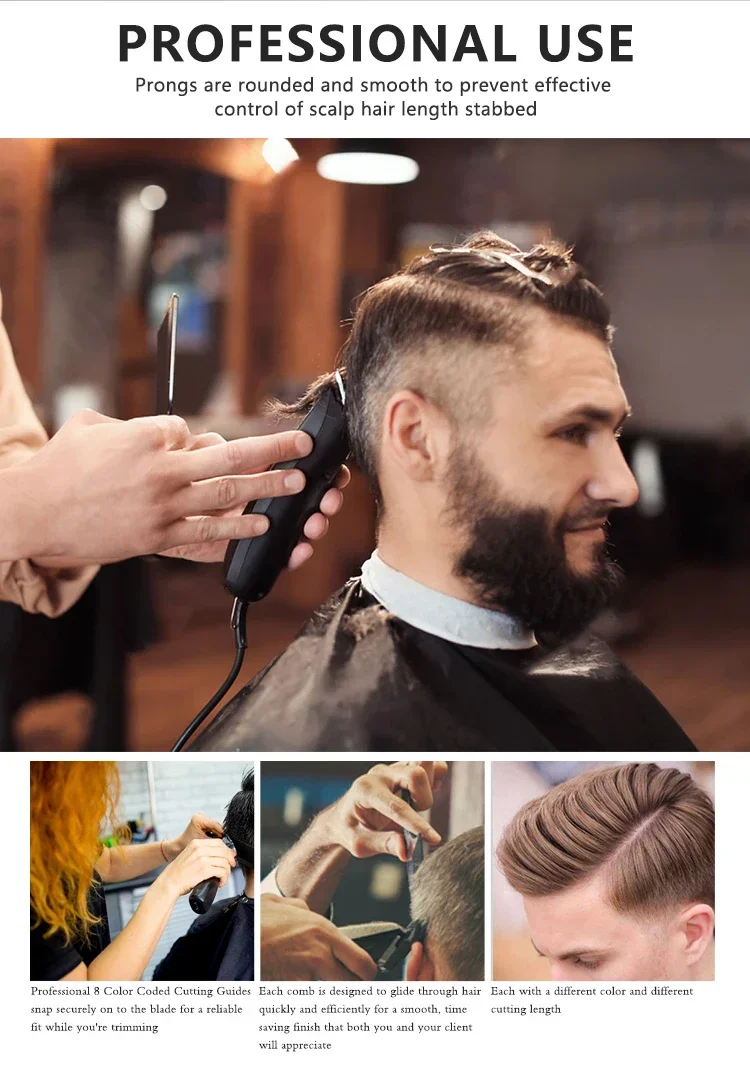 8/10 Stück Haarschneidemaschine Limit Guide Kamm für Wahl und Kemei Trimmer Universal Barber Guide Kamm Haarschnitt Werkzeug Clipper Limit Kämme – Detail 2