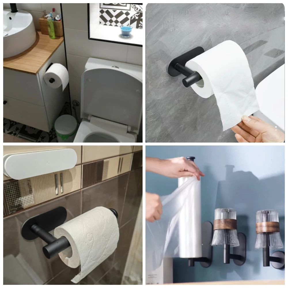 Porta carta igienica adesiva rotolo da cucina portasciugamani Dispenser per tovaglioli supporto assorbente appendiabiti accessori per il bagno