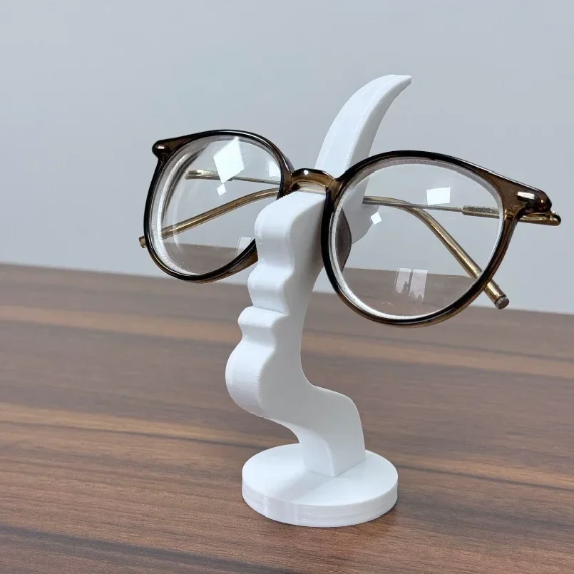 Minimalist Human Profile Eyeglass Holder 3D Printed Side Face Stand for Glasses Fun Practical Desk