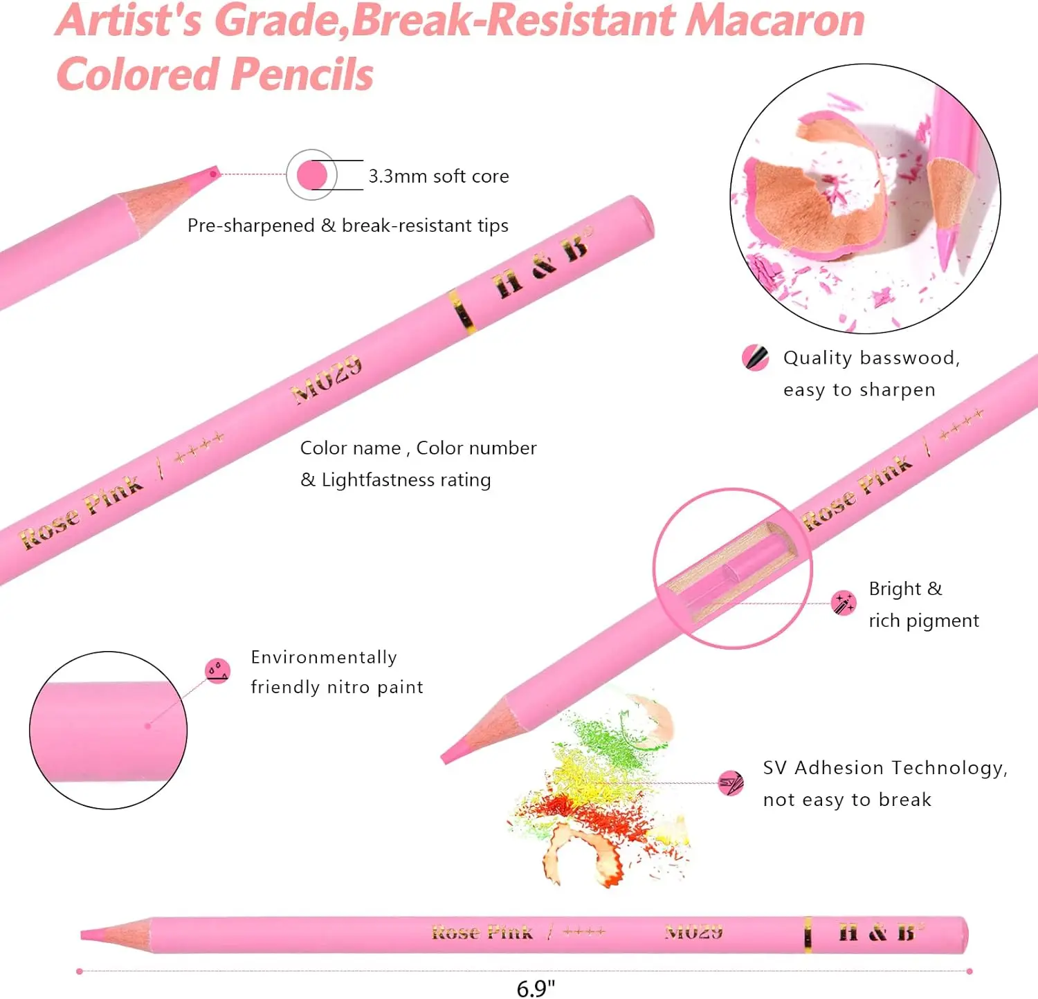 Matite colorate, set con libro da colorare, gomma e temperamatite - Perfetto per disegnare e colorare - Set di nuclei morbidi a base di olio