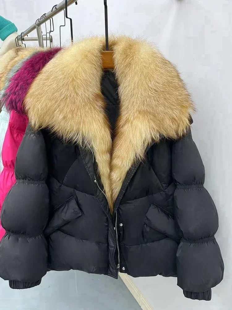 OFTBUY Puffer Coat Parka New Fashion Real Fur Winter Real Natural Fox Fur Collar White Goose Down Jacket Women Casual Thick Warm