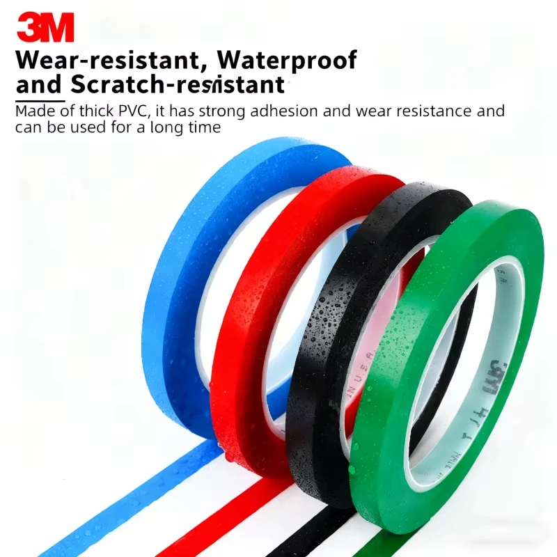 3M 471 Warning Colored Adhesive Tape 5mm 33m Wear-resistant Marking Positioning Tape Waterproof Traceless Floor Warning Tape