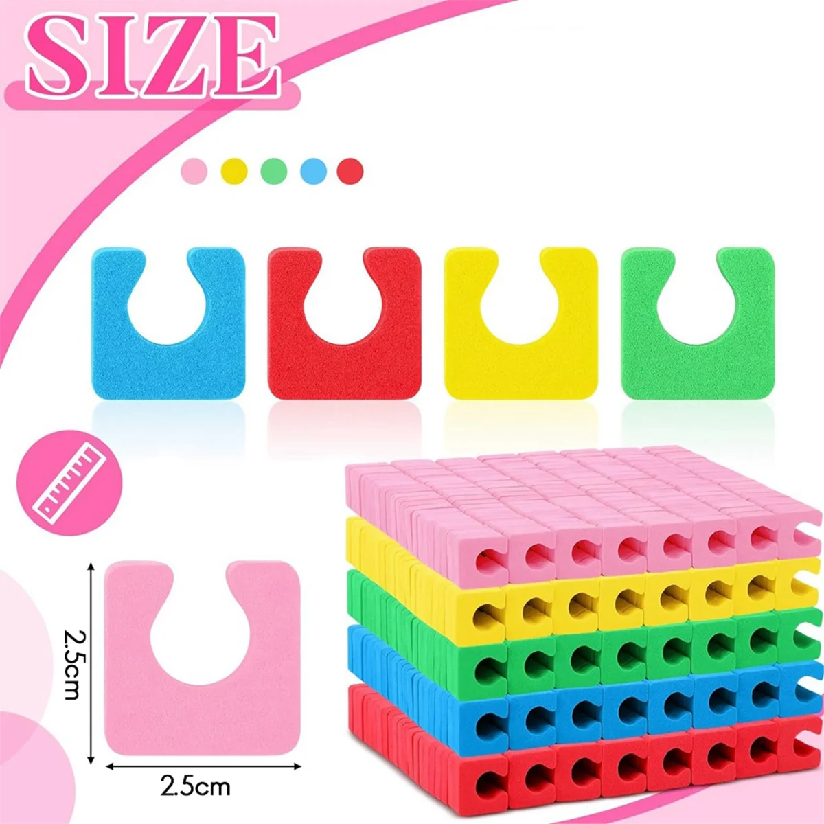 500 Pcs Individual Pedicure Toe Separators Soft Foam Toe Spacers Comfortable Finger Toe Dividers Pedicure