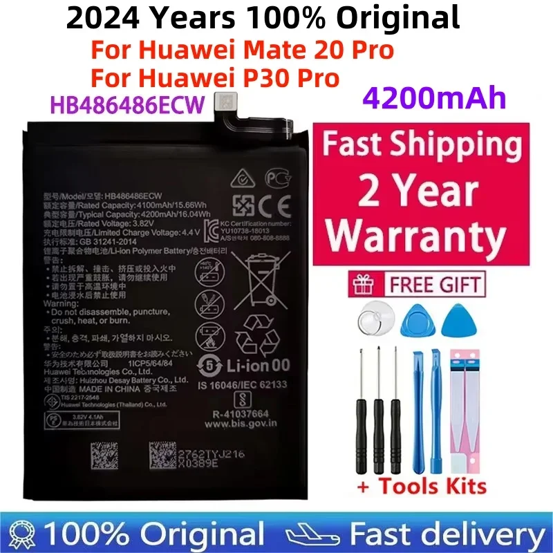 2024 100% Original High Quality 4200mAh HB486486ECW Mobile Phone Battery For Huawei P30 Pro Mate20 Pro Mate 20 Pro Batteries