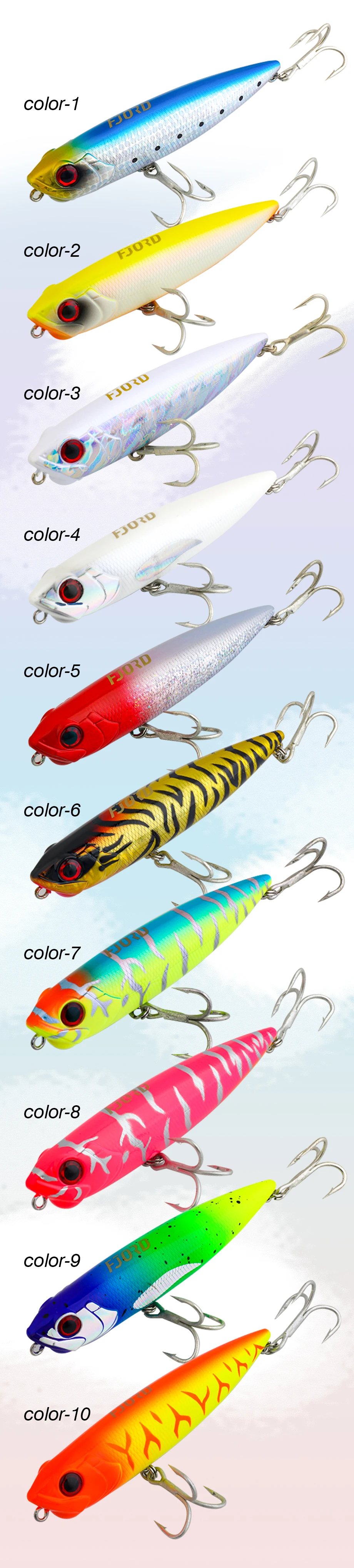 FJORD Schwimmender Bleistift 110 mm 22 g 85 mm 10 g Wobbler Topwater Walking Dog Salzwasserköder Stickbait Hechtbarsch Angelköder Tackle – Detail 7