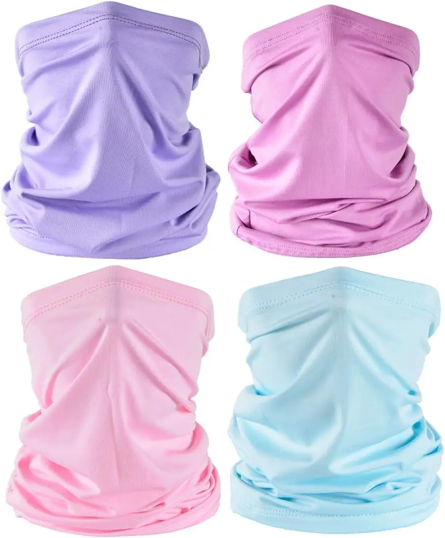 

4-Pack UV Face Cover Neck Gaiter for Summer Running Fishing, Windproof Balaclava Scarf