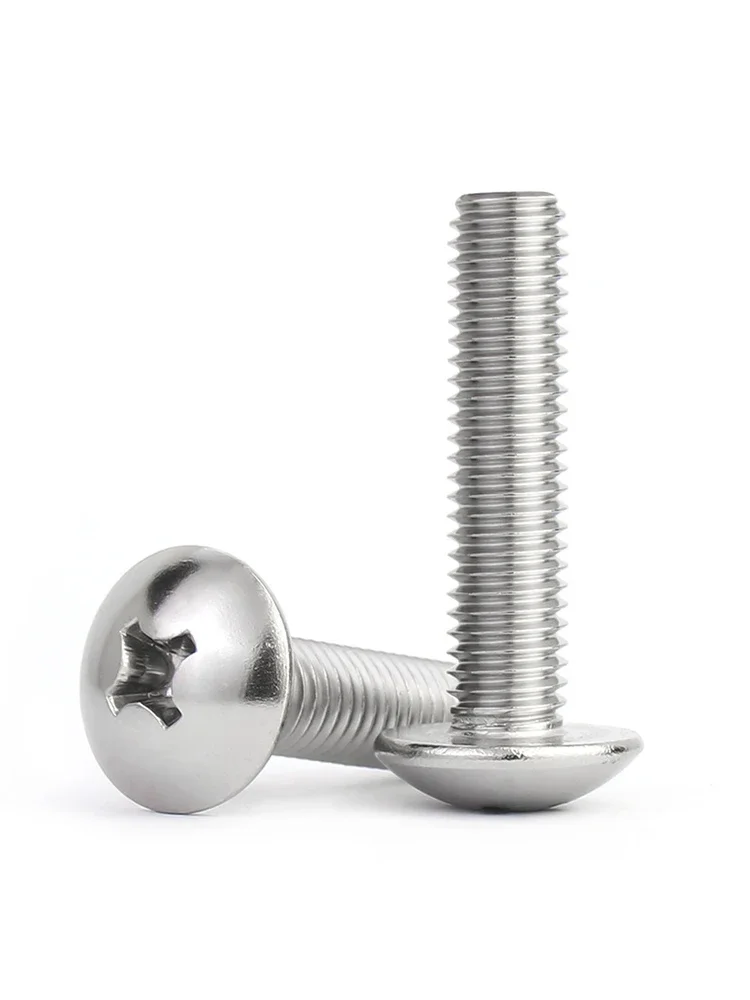 M3 M4 M5 M6 TM Screws Phillips Truss Mushroom Head Screw 316 A4 Stainless Steel Steel Flat Head Large Round Cross Bolt