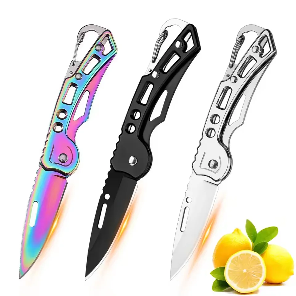 1/2/3pcs Stainless Steel Keychain Folding Knife Outdoor Carrying Knife Mirror Sharp Pocket Knife Fruit Knife Folding Knife