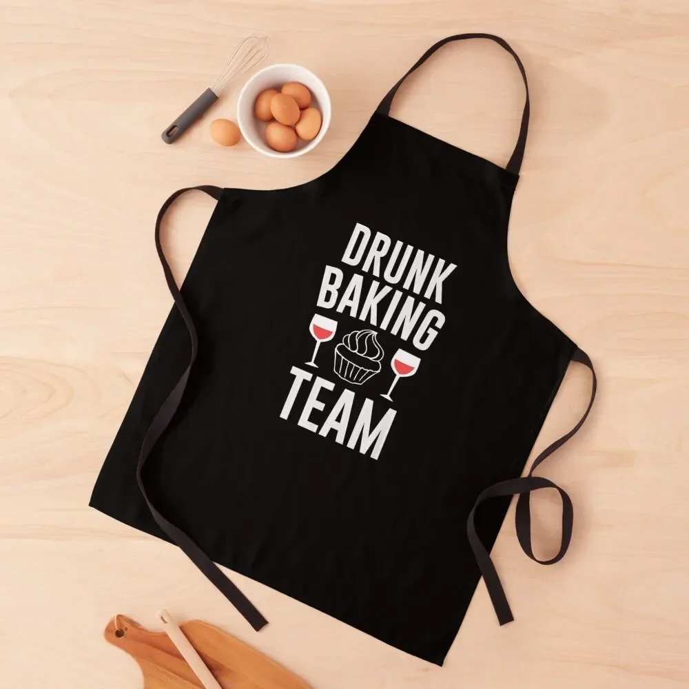 

Drunk Baking Team Apron For Cooking Waterproof Kitchen Woman Apron