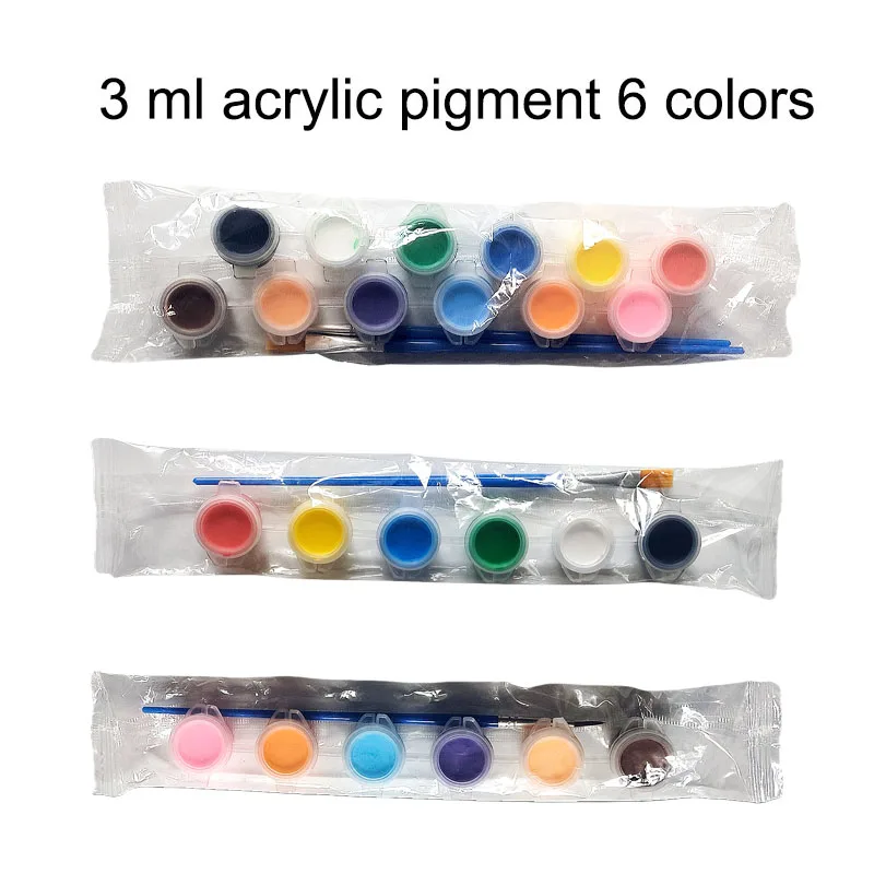 Acrylic paint Strip Color Baby paint Doll set diy stone painting sealed small box 3 ml 6 colors