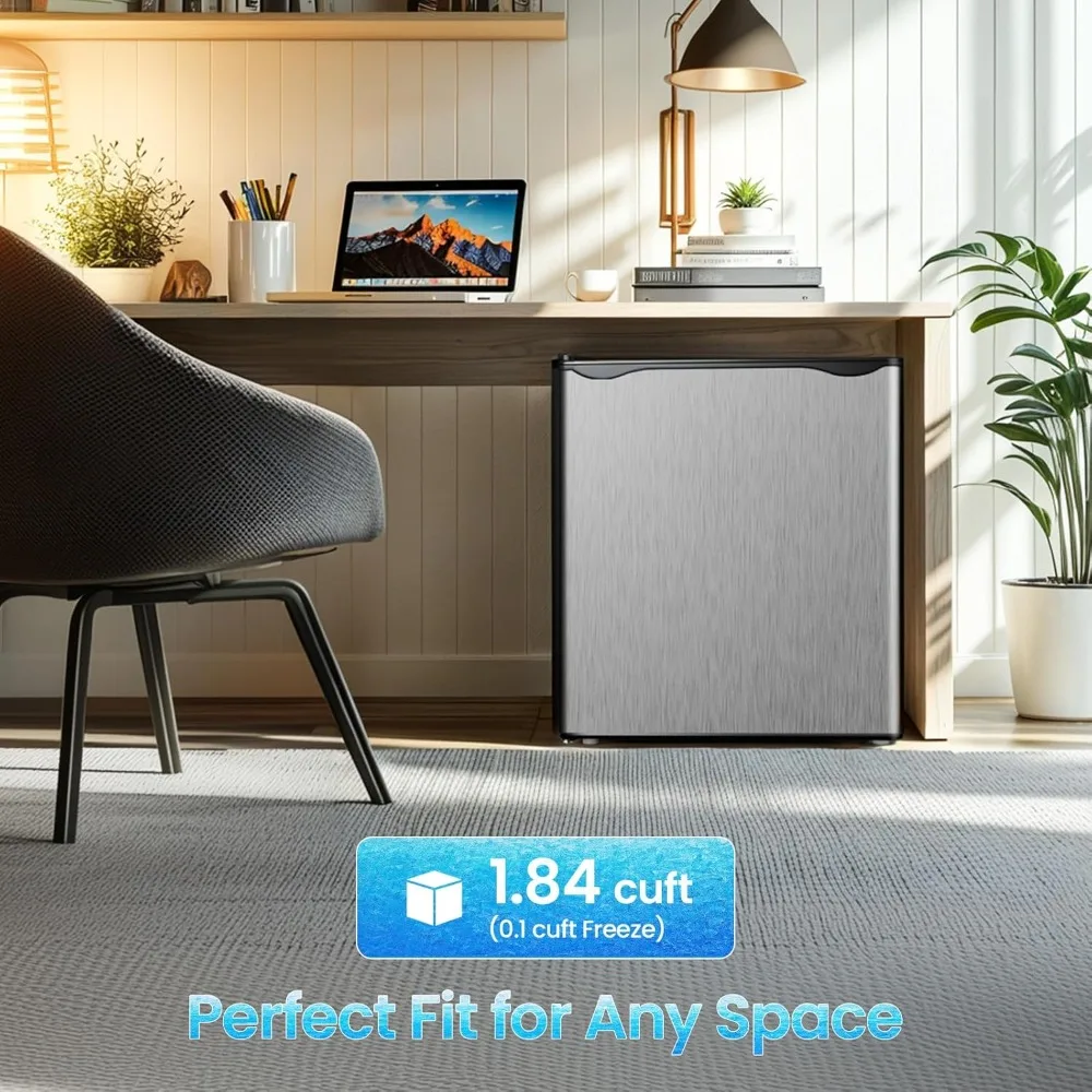 1.84 Cu.Ft Mini Fridge with Freezer, Single Door Compact Refrigerator, Dorm Small Fridge with 7 Temperatures