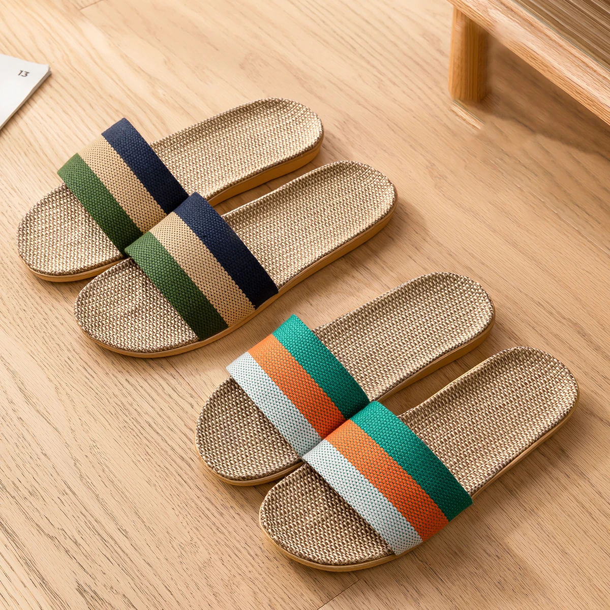 

Новинка 202, четырехсезонные домашние льняные тапочки, дышащие тапочки, хлопковые и льняные домашние тапочки, бесшумные домашние крутые тапочки для женщин