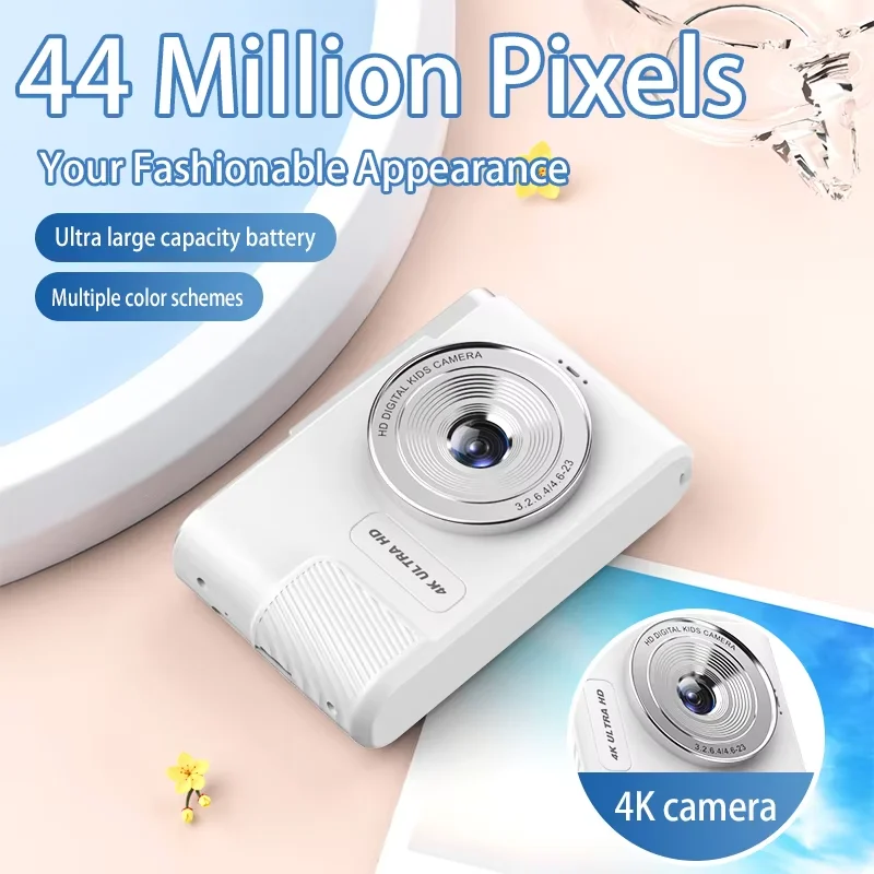 4K Digital Camera Travel Selfie Camera 44 Megapixels HD Photography 2.4inch Screen Entry-Level Kids Campus Selfie Mini Camera