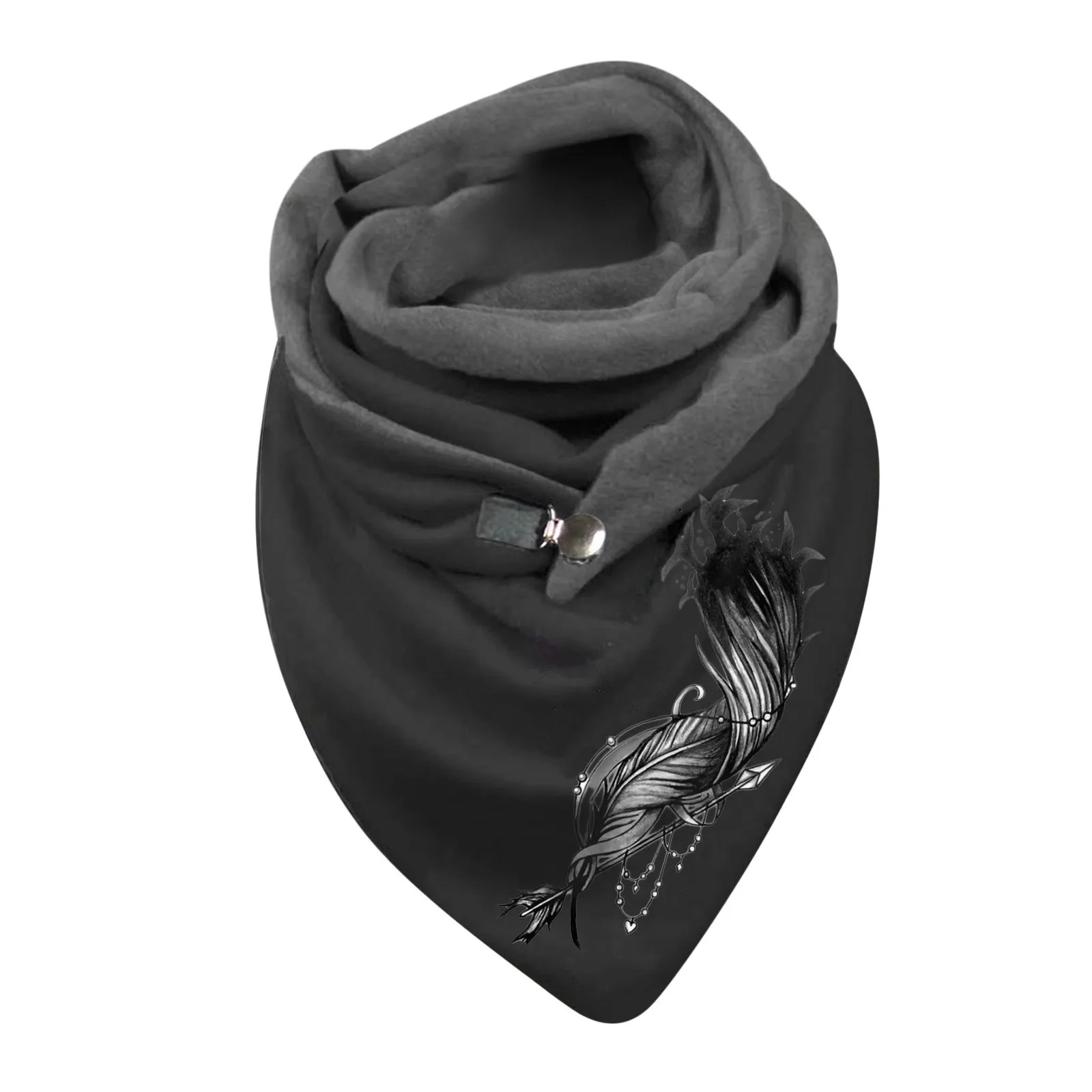 Women\'s Winter Scarf Female Note Printing Button Soft Wrap Neck Protection Foulard Scarf Shawl Casual Scarf Pack Soft Hijabs