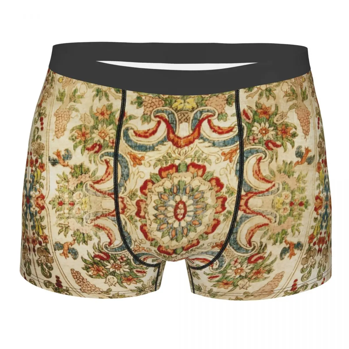 

Custom Male Antique French Aubusson Vintage Floral Art Men Underwear Europe Bohemia Boxer Briefs Soft Shorts Panties Underpants