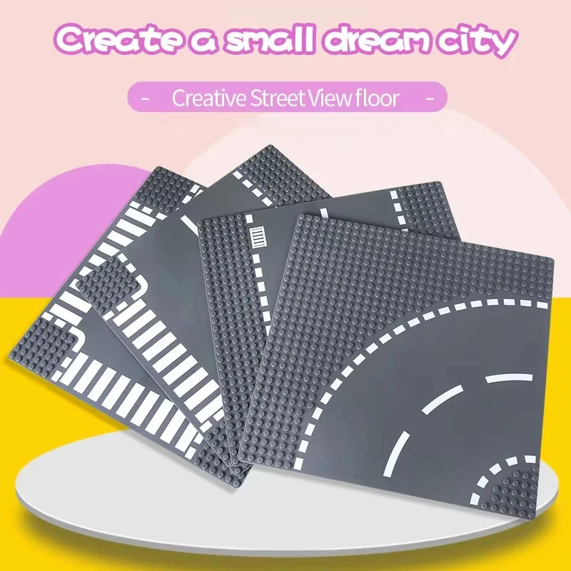 Base Plate 32*32 Building Block Sets City View Traffic Road Figures Construction Toys Bricks Dots Plastic Baseplates For Youths