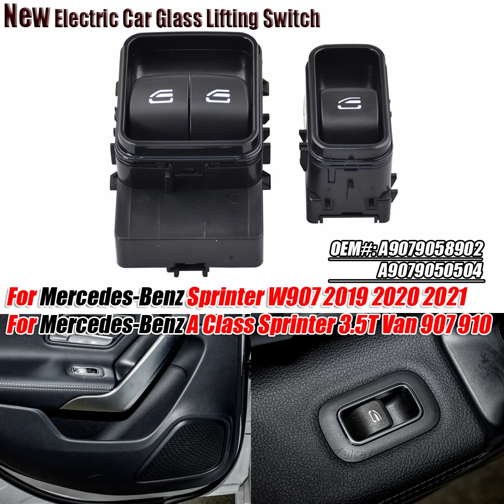Botón de interruptor de elevador principal de ventanilla eléctrica para mercedes-benz Sprinter W907 2019 2020 2021 A9079050504, accesorios de piezas