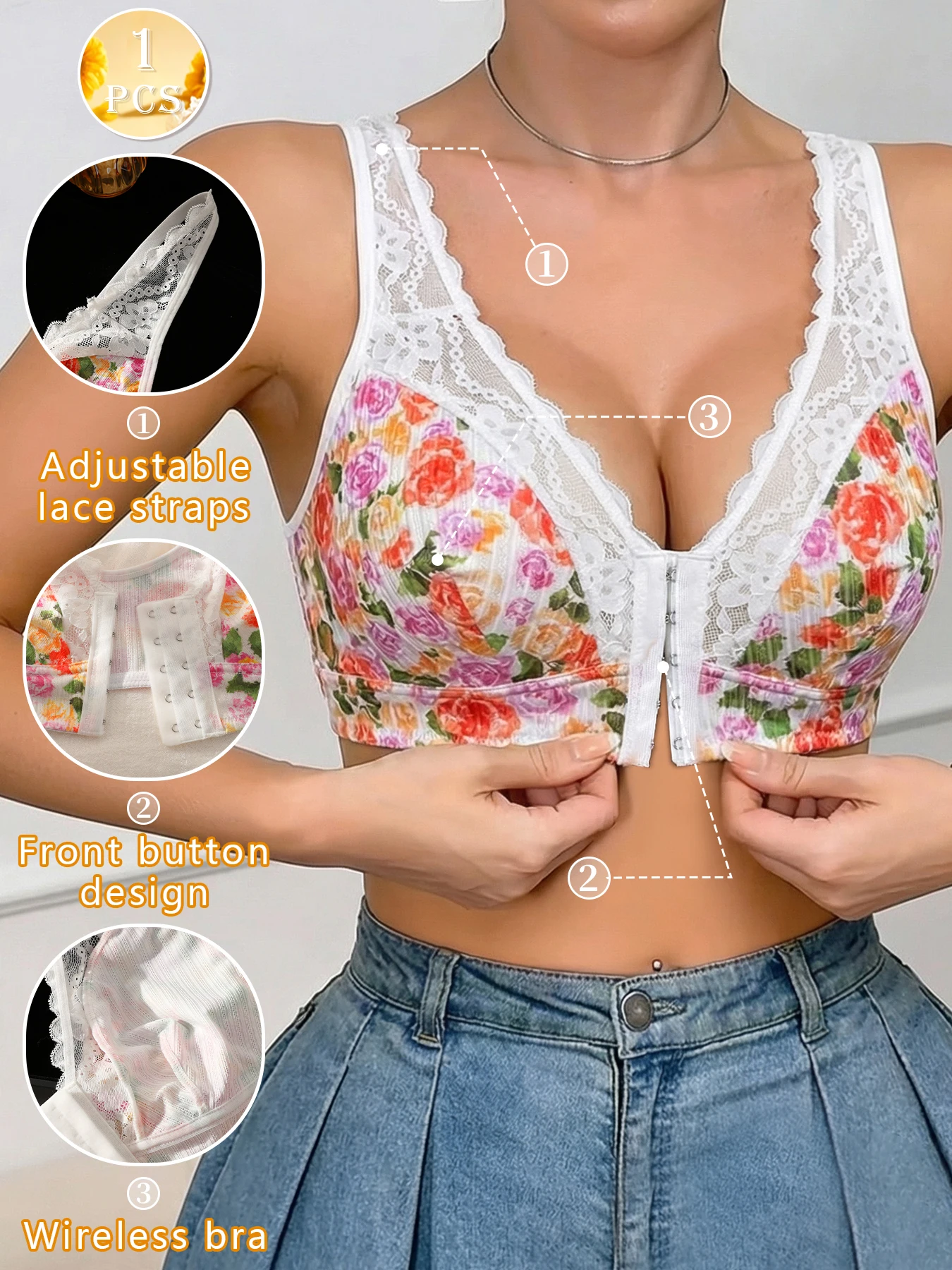 1Pc Women's Floral …