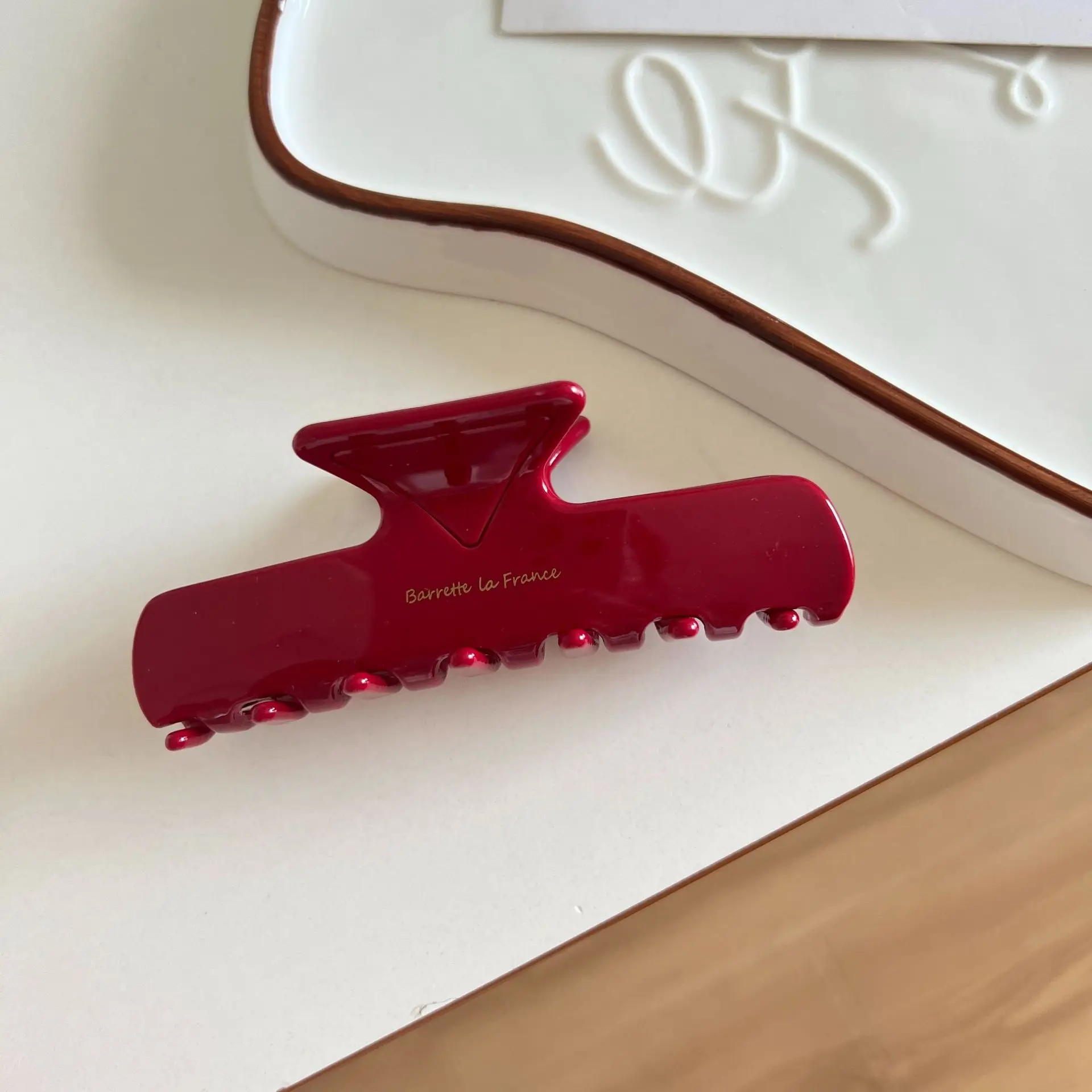 الفرنسية الرجعية تصميم هندسي 10 سنتيمتر مستطيل مشبك شعر بسيط موضة خلات كبيرة القرش كليب إكسسوارات الشعر للفتيات امرأة