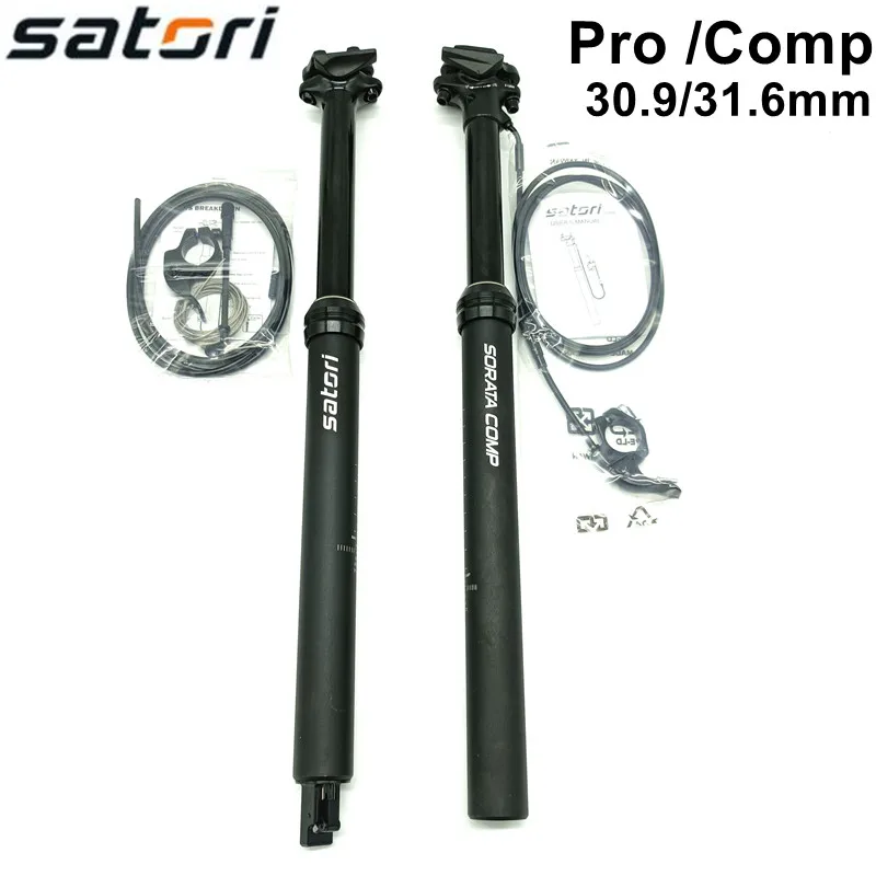 

SATORI MTB Dropper Bicycle Seat Post 30.9mm/31.6mm Internal/External Cable Routing Bike Suspension Seatpost 125mm/150mm Travel