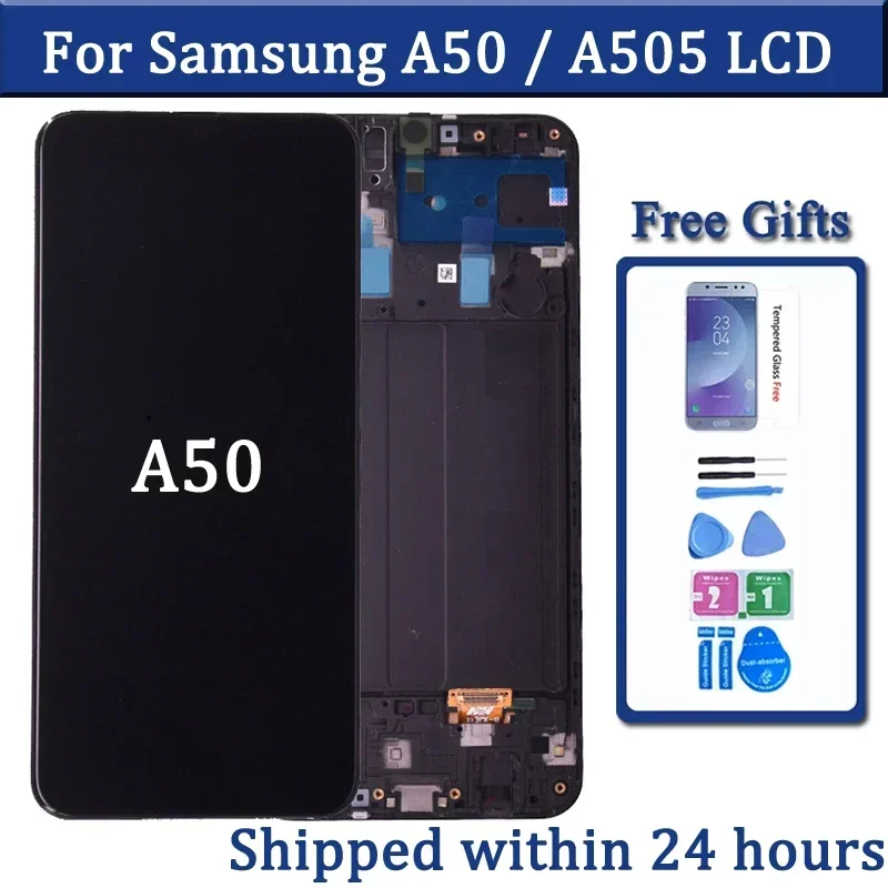 For Samsung A50 LCD A505 A505F A505FN A505GN A505FM LCD Display Replacement with Touch Screen Digitizer Assembly