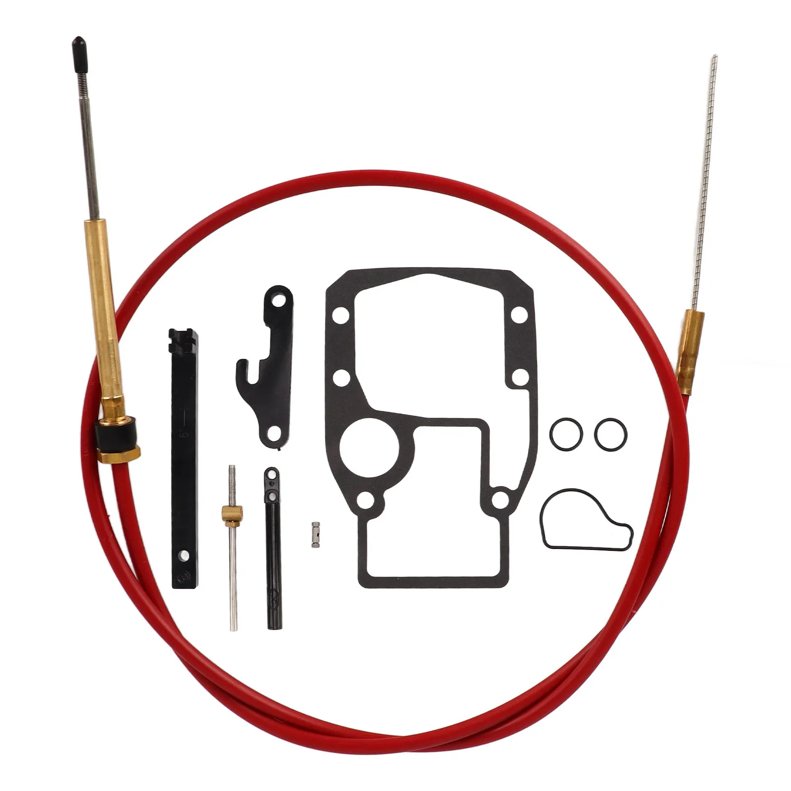 

Shift Cable Assembly Kit 18-2245 - Lower Shift Cable, Mounting Gasket, Adjustment Tools - Automotive Accessory Cable Component