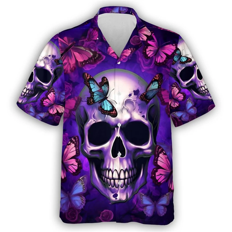 Beautiful Butterfly 3D Print Boy Blouses Hawaii Animal Graphic Short Sleeve For Women Streetwear Men Beach Shirts Female Blouses