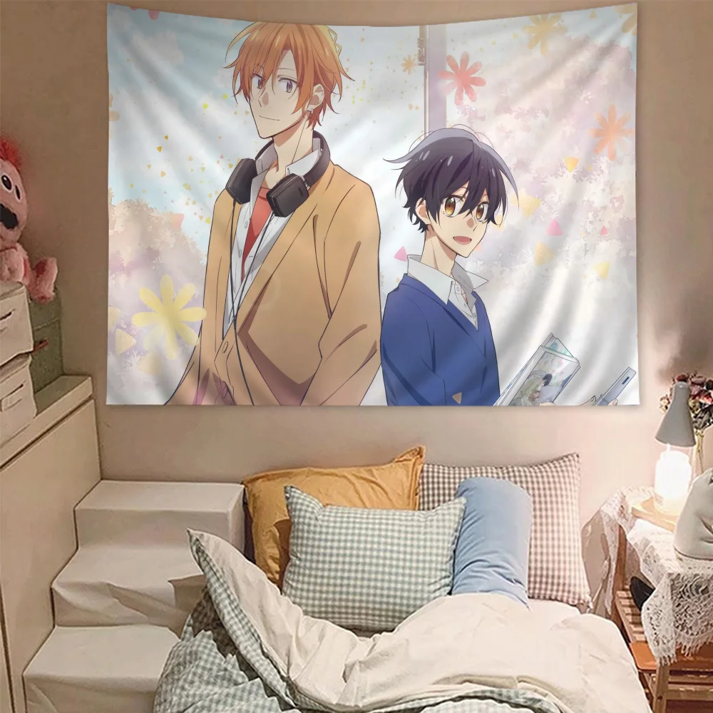 Sasaki To Miyano Cartoon Tapestry Hippie Flower Wall Carpets Dorm Decor Art Home Decor