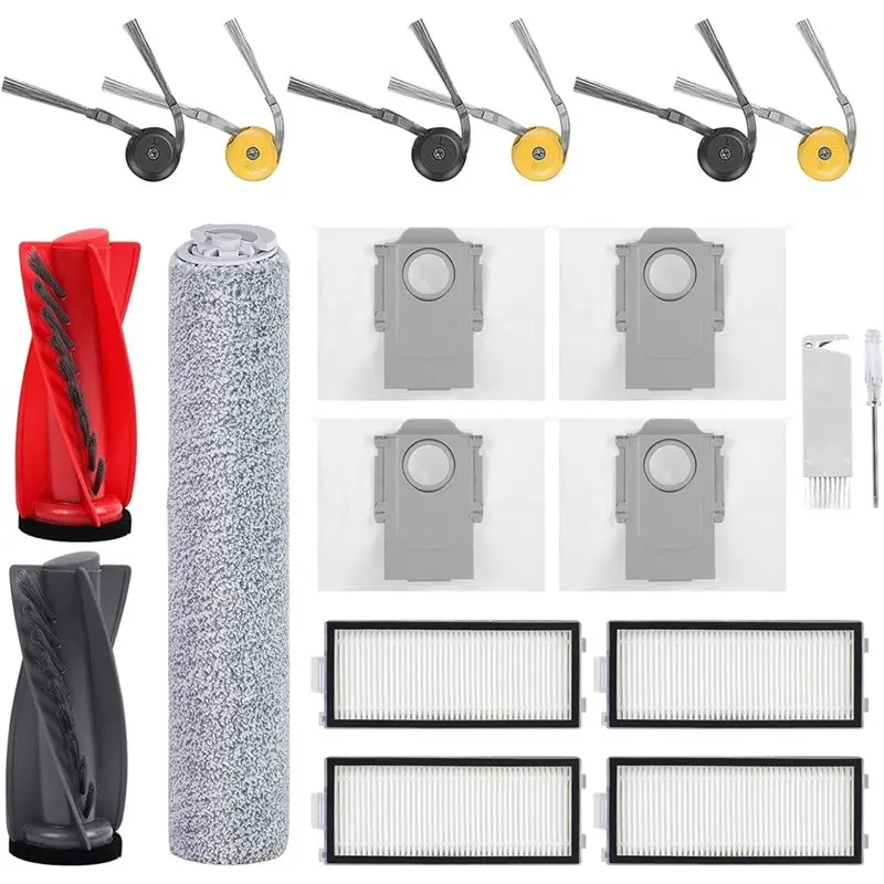 

Сменные основные щетки, роликовые салфетки для уборки, HEPA-фильтры и мешки для сбора пыли для робота-пылесоса Roborock Qrevo Curv 2 Flow.