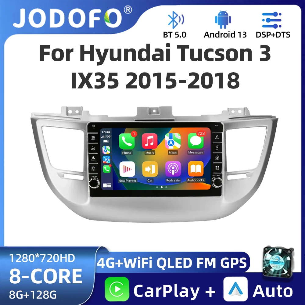 

carplay Android 13 2din autoradio Car Radio for Hyundai Tucson 3 IX35 2015-2018 multimedia player GPS WIFI Stereo Android auto