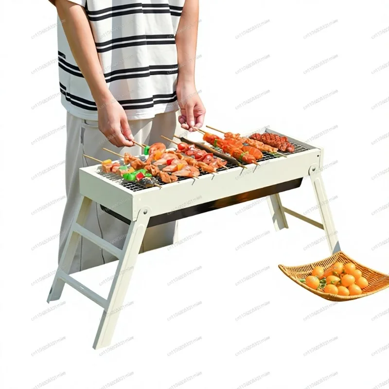 Camping folding grill, portable picnic grill, for home garden use, compact and easy to carry
