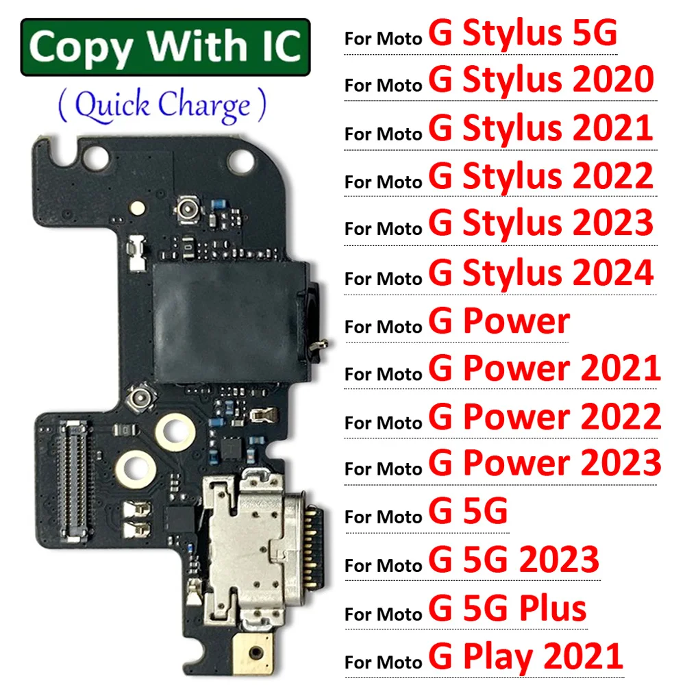 USB Charging Port Dock Charger Connector Board Flex Cable For Moto G Stylus Power Play Pure G 5G Plus 2020 2021 2022 2023 2024