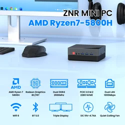 ZXIPC-Mini PC de jeu AMD Ryzen 7 5800H 4800H 4500U, ordinateur de poche, touristes LAN WiFi 6 BT 5.2 Ryzen 5 5500U 5825U NUC Office DDR4 NVMe