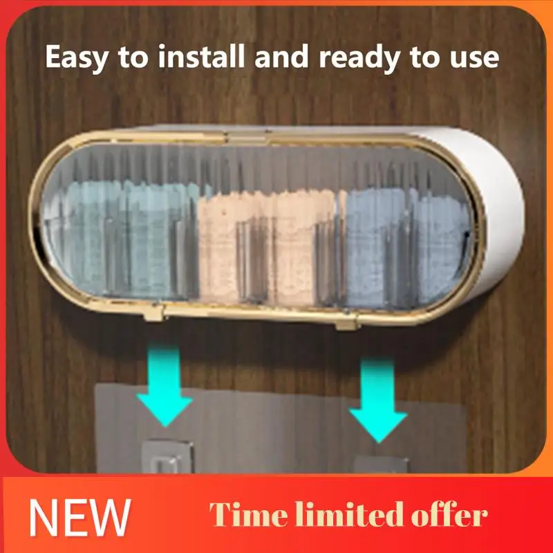 

ABRN-Underwear Storage Box Socks Briefs Bras Panties Holder Wall Mounted Multi-Grids Movable Baffle Capacity Dustproof