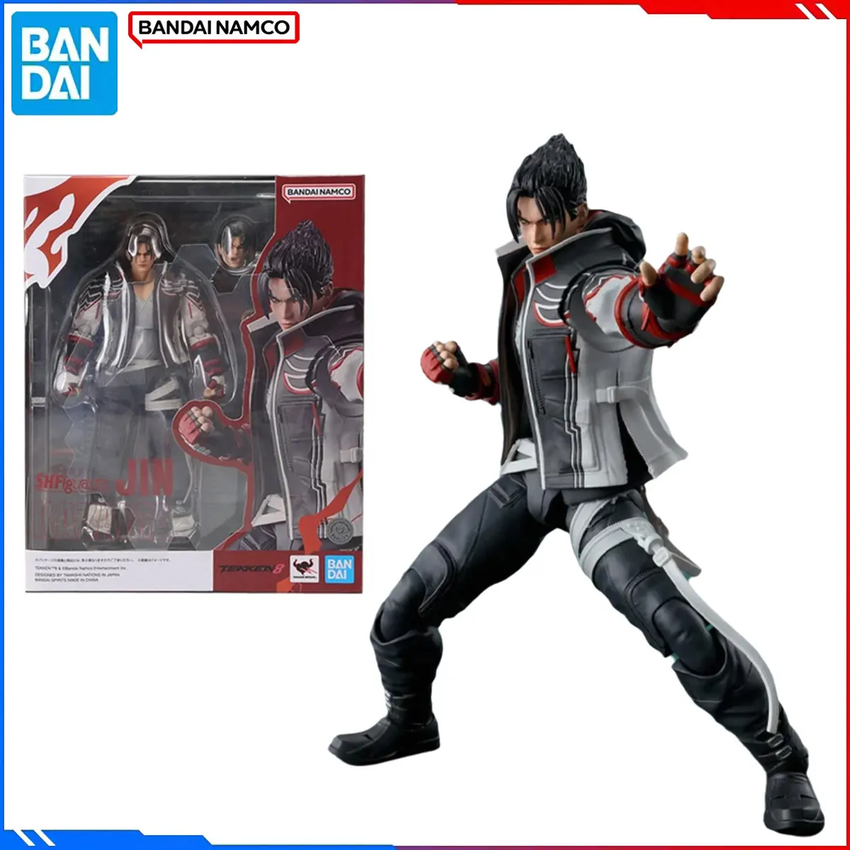 

Genuine Bandai Original Tekken 8 Model Kits S.H.Figuarts 1/12 Anime Figures Jin Kazama Action Model Toys Christmas Gift for Kids